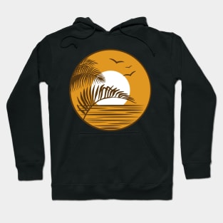 Beachy Sunset Silhouette Emblem Hoodie